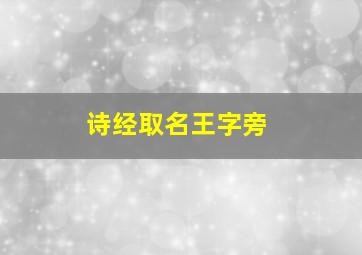 诗经取名王字旁