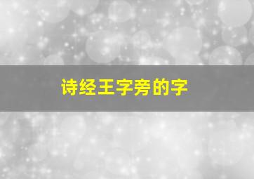 诗经王字旁的字