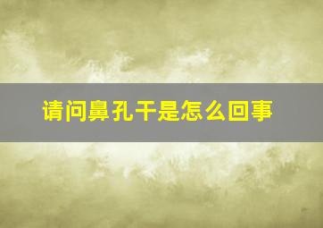 请问鼻孔干是怎么回事