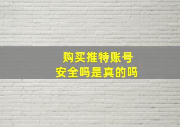 购买推特账号安全吗是真的吗