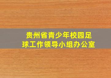 贵州省青少年校园足球工作领导小组办公室