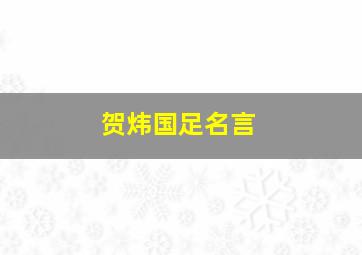 贺炜国足名言