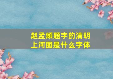 赵孟頫题字的清明上河图是什么字体