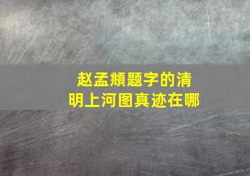 赵孟頫题字的清明上河图真迹在哪