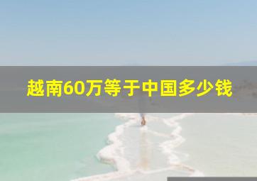 越南60万等于中国多少钱