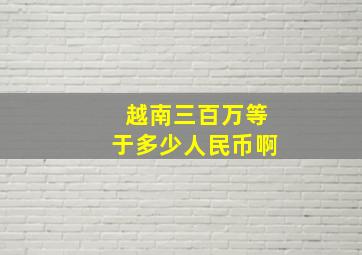 越南三百万等于多少人民币啊