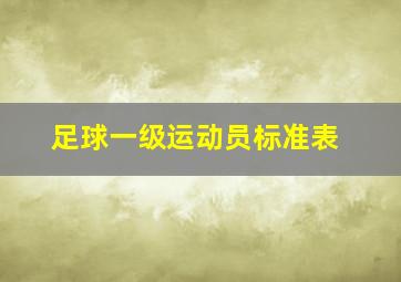 足球一级运动员标准表