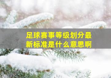 足球赛事等级划分最新标准是什么意思啊