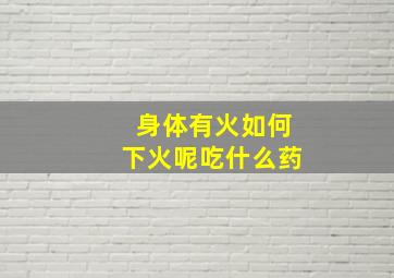 身体有火如何下火呢吃什么药