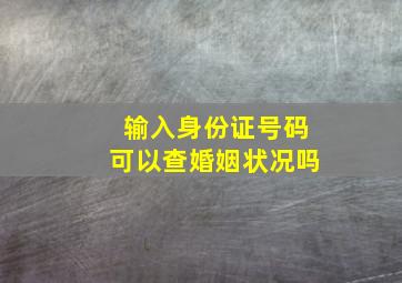 输入身份证号码可以查婚姻状况吗