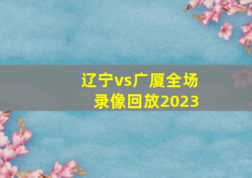 辽宁vs广厦全场录像回放2023