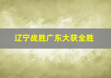 辽宁战胜广东大获全胜