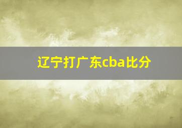 辽宁打广东cba比分