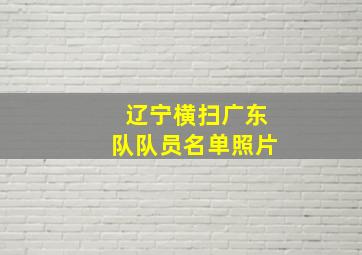 辽宁横扫广东队队员名单照片