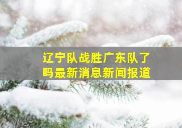 辽宁队战胜广东队了吗最新消息新闻报道