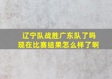 辽宁队战胜广东队了吗现在比赛结果怎么样了啊