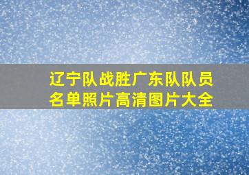 辽宁队战胜广东队队员名单照片高清图片大全