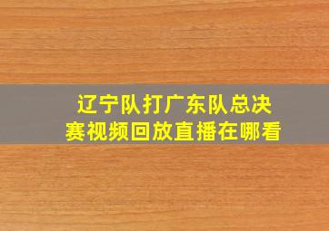 辽宁队打广东队总决赛视频回放直播在哪看