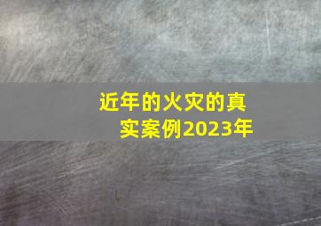 近年的火灾的真实案例2023年