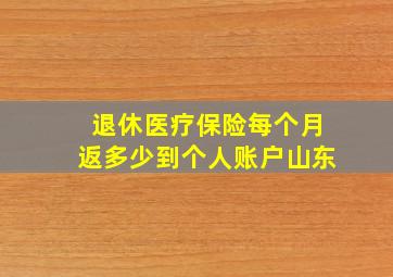 退休医疗保险每个月返多少到个人账户山东