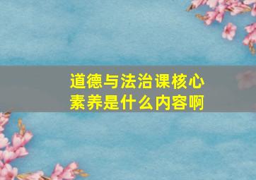 道德与法治课核心素养是什么内容啊