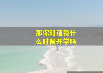 那你知道我什么时候开学吗