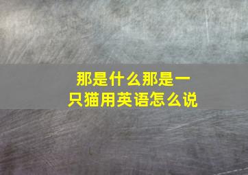 那是什么那是一只猫用英语怎么说