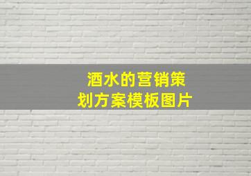 酒水的营销策划方案模板图片