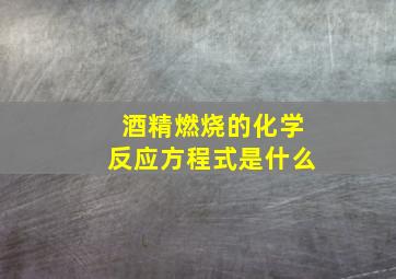 酒精燃烧的化学反应方程式是什么