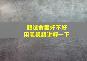 酿造食醋好不好用呢视频讲解一下