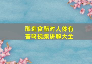 酿造食醋对人体有害吗视频讲解大全