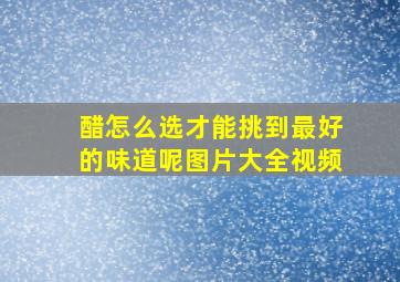 醋怎么选才能挑到最好的味道呢图片大全视频