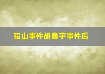 铅山事件胡鑫宇事件后