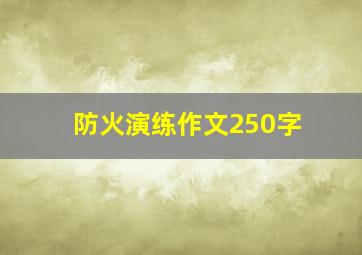 防火演练作文250字