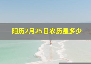 阳历2月25日农历是多少