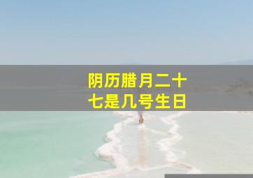 阴历腊月二十七是几号生日