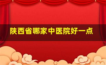 陕西省哪家中医院好一点