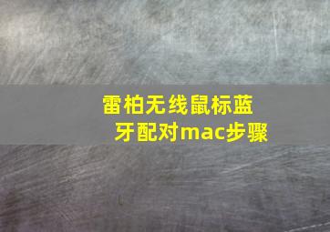 雷柏无线鼠标蓝牙配对mac步骤