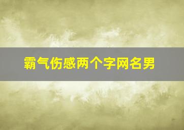 霸气伤感两个字网名男