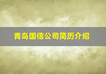 青岛国信公司简历介绍