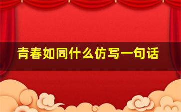 青春如同什么仿写一句话