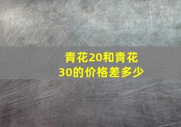 青花20和青花30的价格差多少