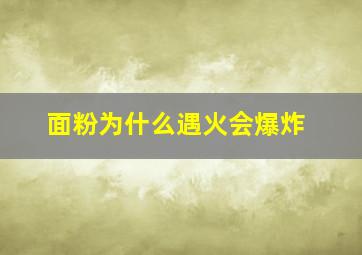 面粉为什么遇火会爆炸