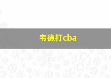 韦德打cba