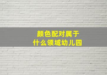 颜色配对属于什么领域幼儿园