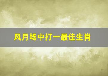 风月场中打一最佳生肖