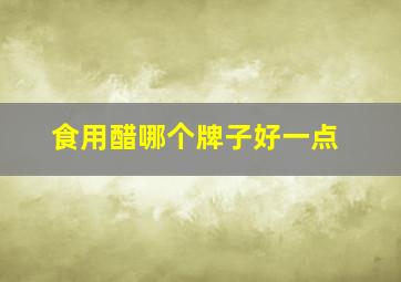 食用醋哪个牌子好一点