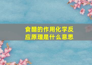 食醋的作用化学反应原理是什么意思