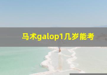 马术galop1几岁能考