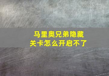 马里奥兄弟隐藏关卡怎么开启不了